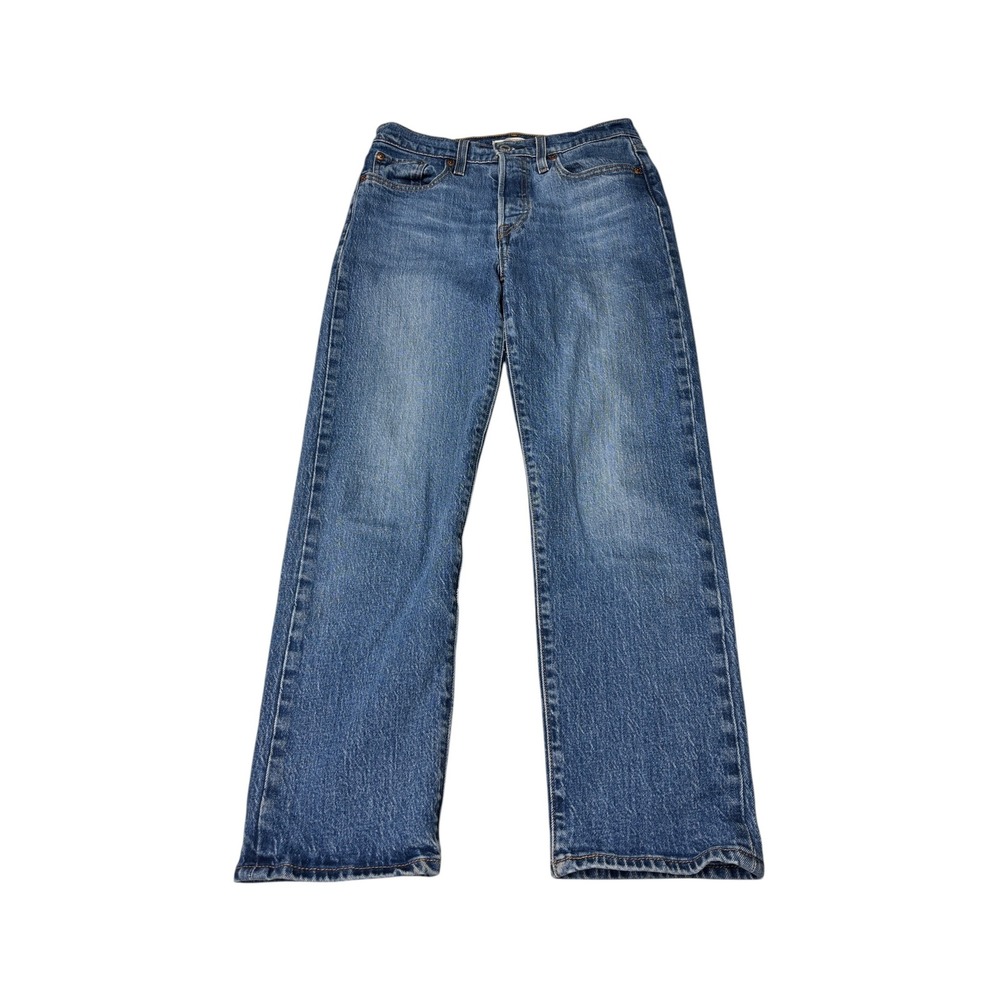 Levis Premium Big E Wedgie Straight Jeans Womens 26X26 Blue Medium Wash Denim